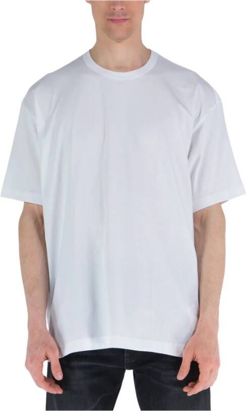 Comme des Garçons Wit Katoenen Crewneck T-shirt met Logo Print White Heren