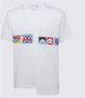 Comme des Garçons Asymmetrisch Border T-Shirt met Pixel Print White Heren - Thumbnail 1