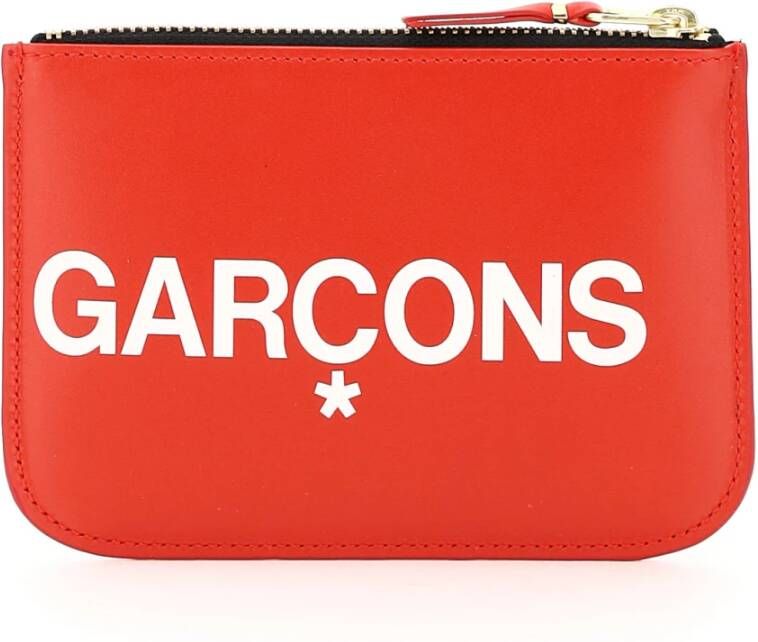 Comme des Garçons wallet pouch with huge logo Rood Heren