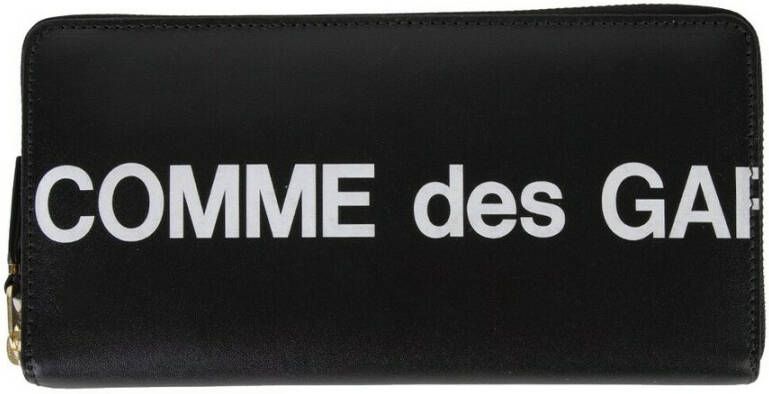 Comme des Garçons Zwarte leren portemonnee met ritssluiting Black Unisex