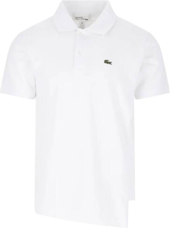 Comme des Garçons Wit Asymmetrisch Polo Shirt met Logo Patch Wit Heren