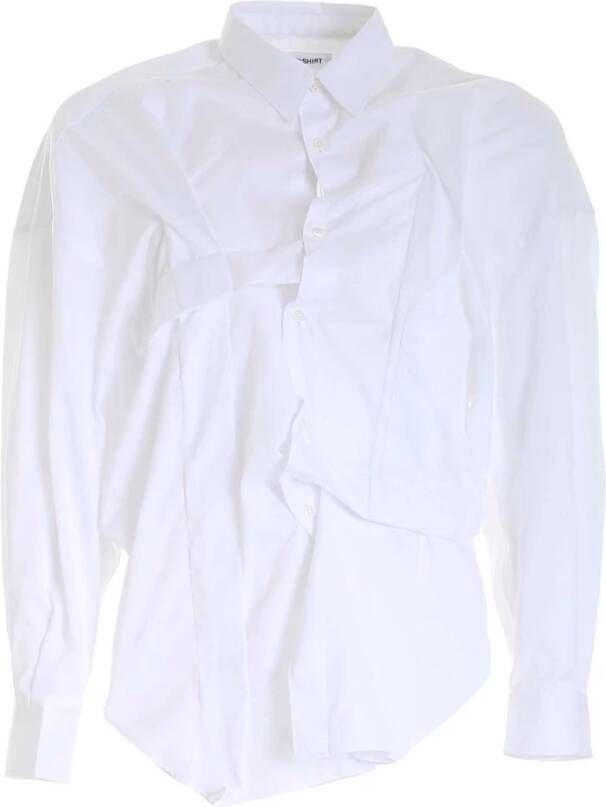 Comme des Garçons Witte Gekreukte Overhemd Ontspannen Stijl White Heren