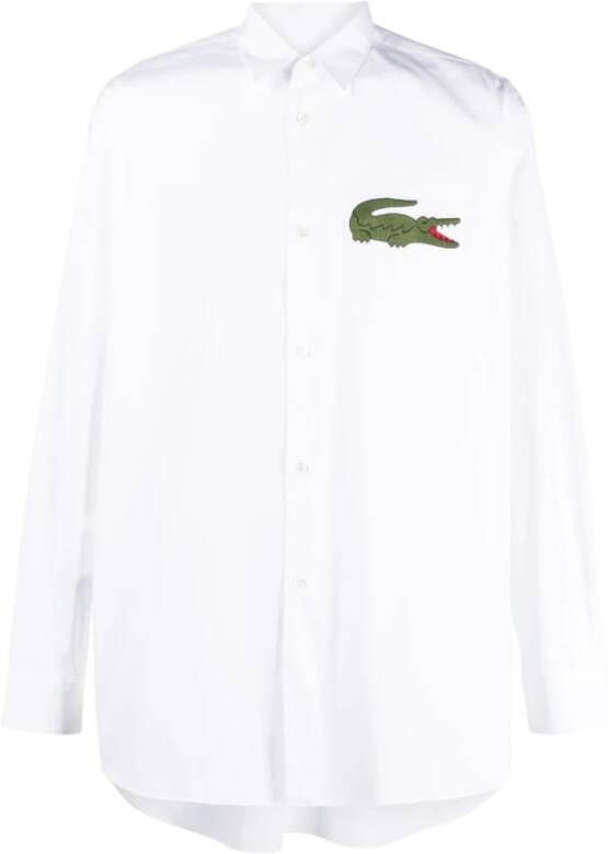 Comme des Garçons Witte Katoenen Overhemd met Logo-Patch White Heren