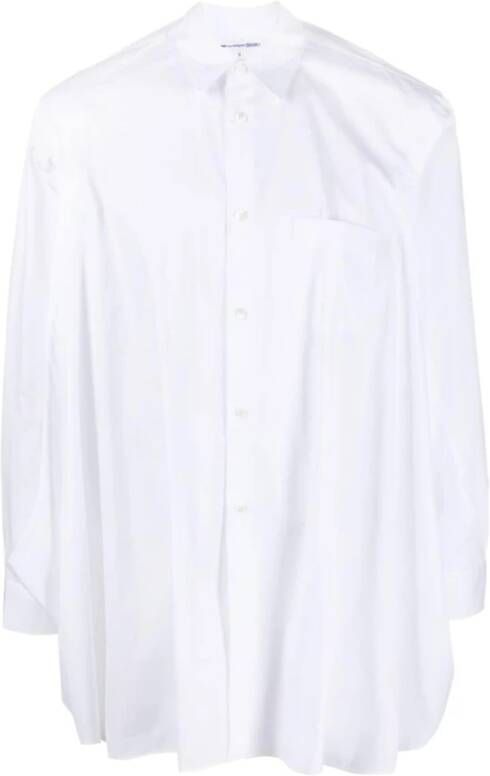 Comme des Garçons Witte Katoenen Overhemd met Zijsplitten Wit Heren