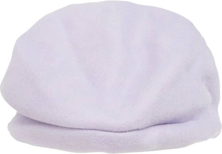 Comme des Garçons Wol Flat Cap met Contrasterende Logo Print Purple Heren