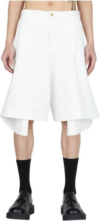 Comme des Garçons Wollen Skirt Shorts White Heren