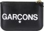 Comme des Garçons Logo Portemonnee van Premium Koeienhuid Leer met Goudkleurige Rits Black Unisex - Thumbnail 1