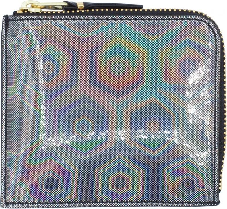 Comme des Garçons Zwarte Regenboog Irisé Portemonnee Zwart Unisex