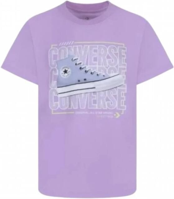 Converse Grafisch katoenen T-shirt voor meisjes Purple Dames