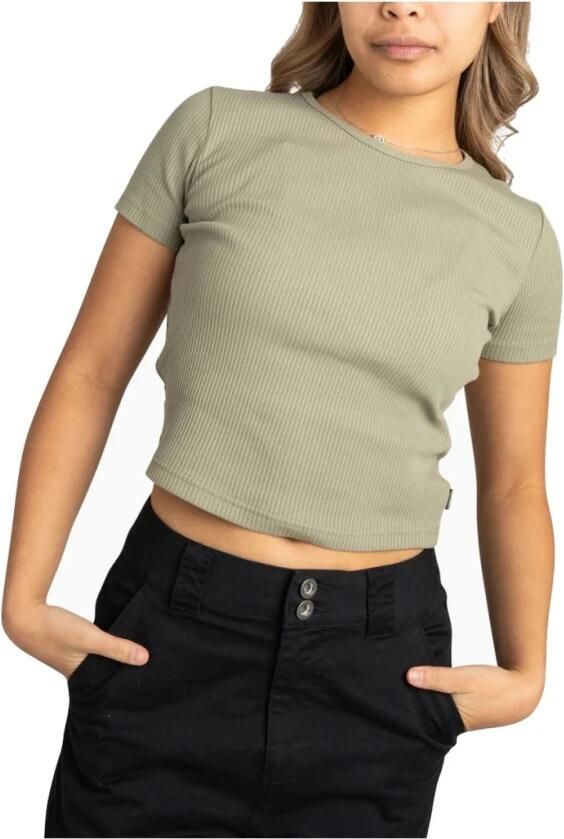 Converse Ribbed Womens Shirts Green Dames - Foto 4