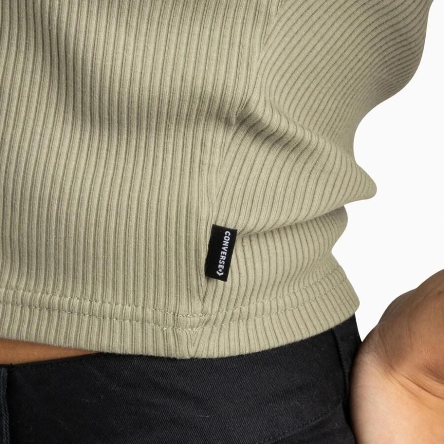 Converse Ribbed Womens Shirts Green Dames