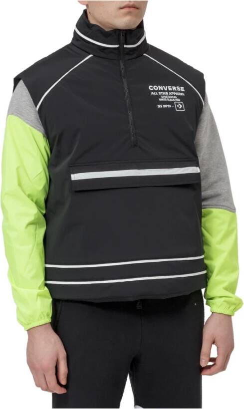 Converse Geometrische Rits Trainingsshirt Zwart Heren