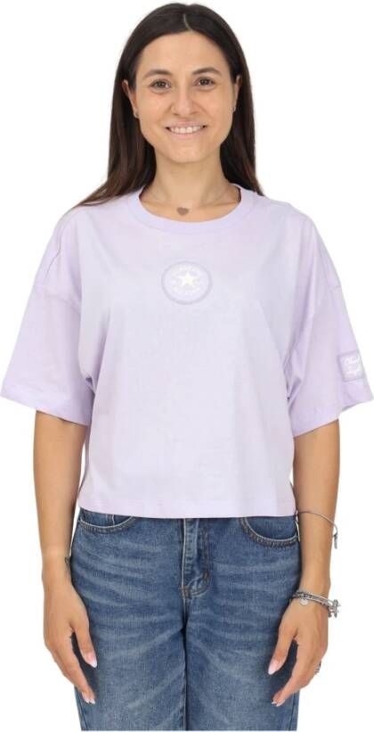 Converse Lila Casual T-shirt voor vrouwen Paars Dames