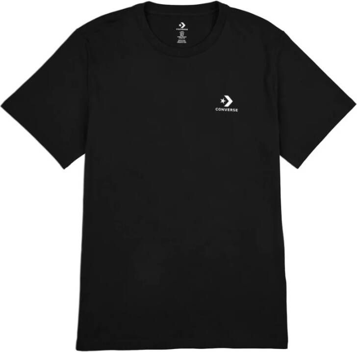 Converse Zwart Logo Geborduurd Casual T-shirt Black Heren