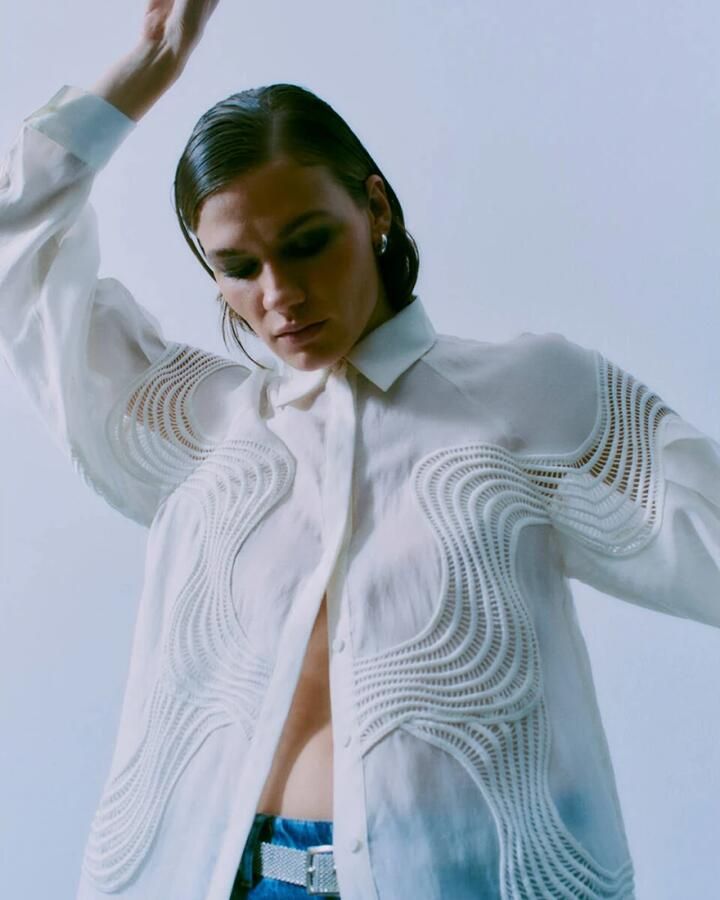 Copenhagen Muse Regular fit blouse met structuurmotief model 'MOLLY' - Foto 2