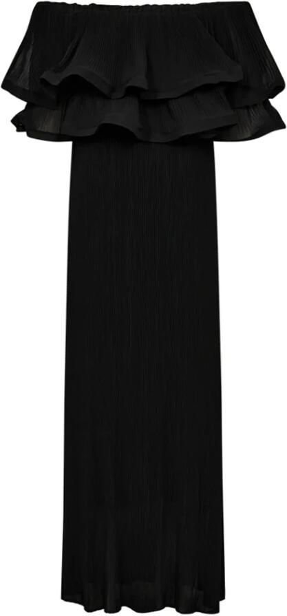 Copenhagen Muse Geplooide Off-Shoulder Rok Zwart Black Dames