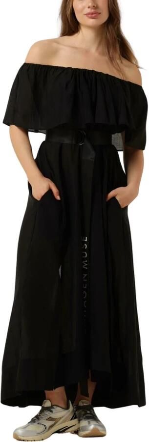 Copenhagen Muse Off-Shoulder Zwarte Jurk met Split Black Dames - Foto 3