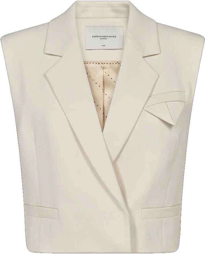 Copenhagen Muse Elegante Ecru Gilet voor Vrouwen Beige Dames