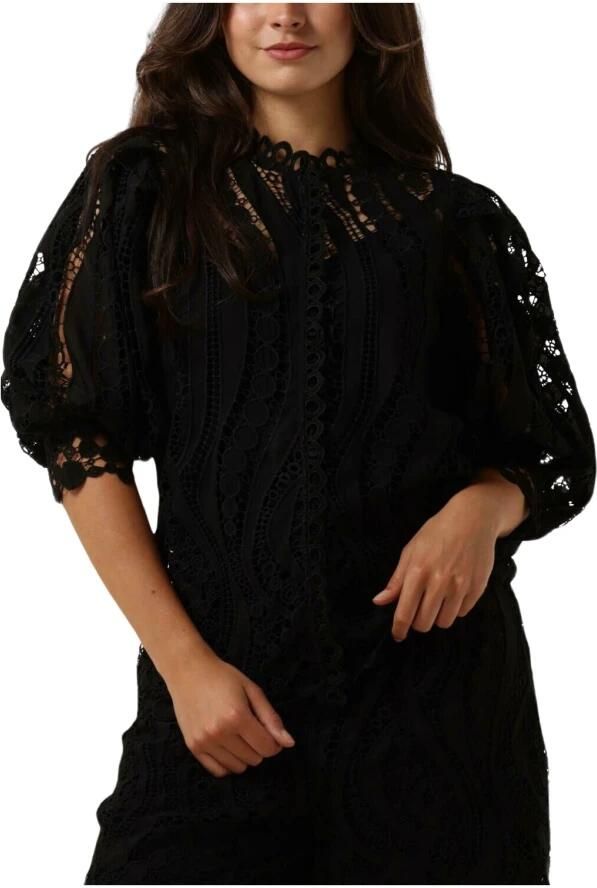 Copenhagen Muse Elegante Zwarte Blouse met Pofmouwen Black Dames - Foto 3