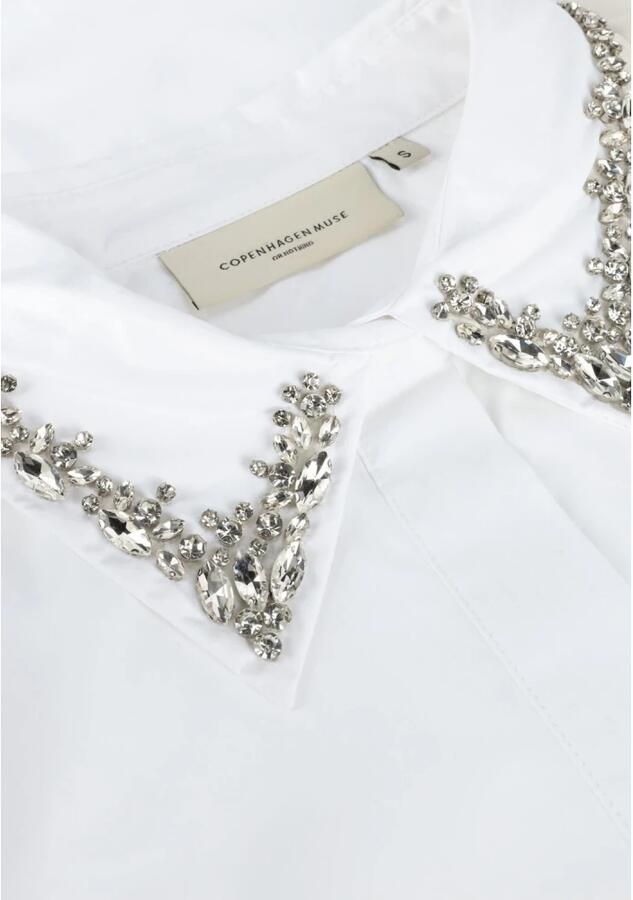 Copenhagen Muse Witte Katoenen Blouse met Speelse Kraag White Dames - Foto 5