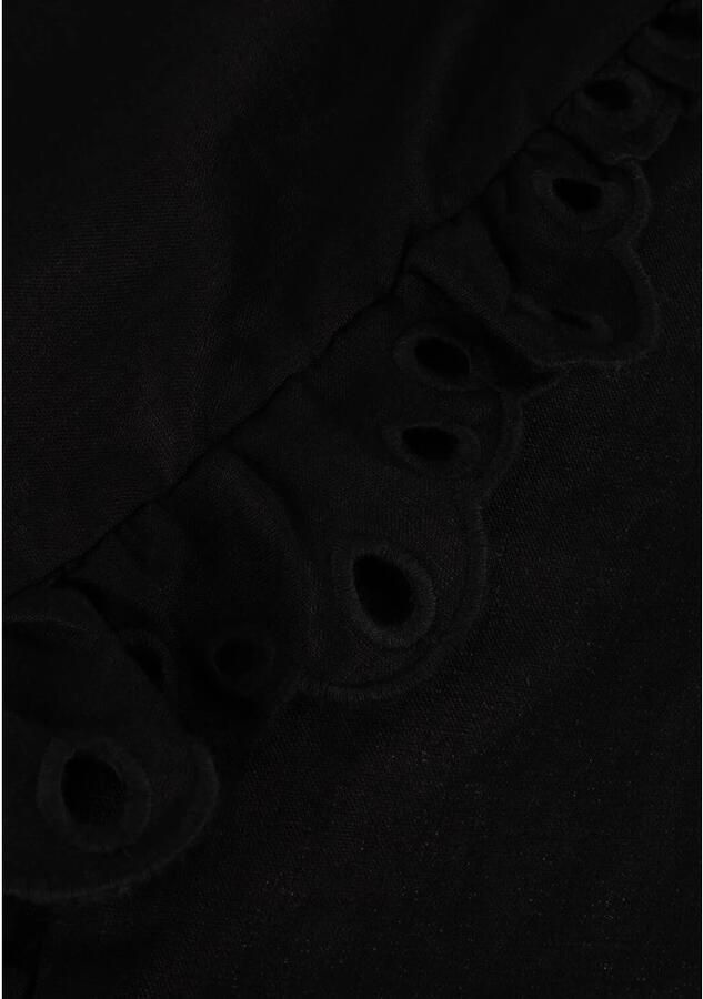 Copenhagen Muse Zwarte Linnen Maxi Jurk met Ruches Black Dames