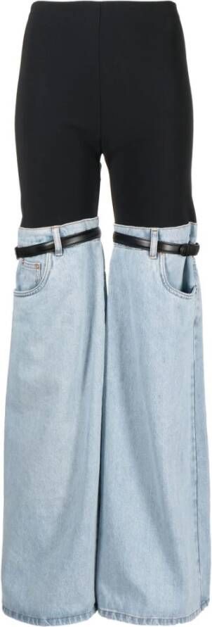 Coperni Tweekleurige patchwork broek met elastische tailleband Blauw Dames