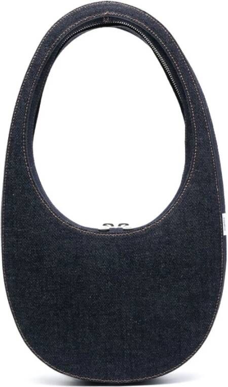 Coperni Blauwe Swipe Denim Tote Tas Blauw Dames