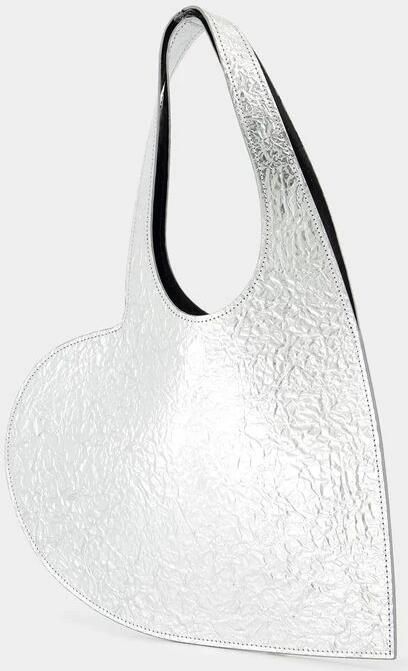 Coperni Shoppers Mini Heart Bag In Silver Metallic Leather in zilver - Foto 3