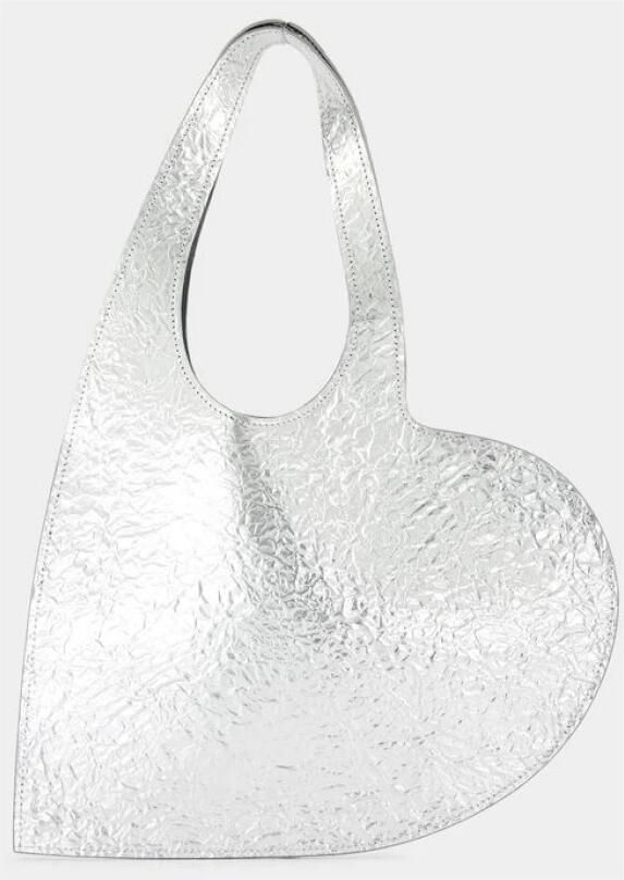Coperni Shoppers Mini Heart Bag In Silver Metallic Leather in zilver - Foto 2
