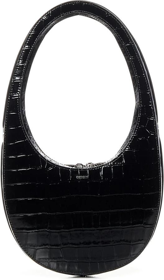 Coperni Hobo bags Black Leather Embossed Croc Effect Bag in zwart