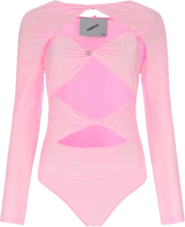 Coperni Fluo roze lycra bodysuit Roze Dames