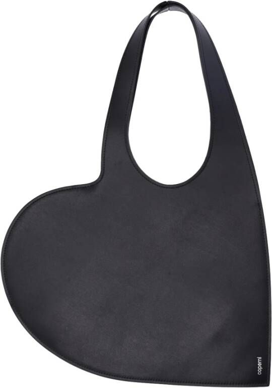 Coperni Hartvormige Leren Handtas Noir Zwart Black Dames