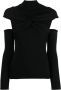 Coperni Zwarte Gebreide Coltrui met Uitgesneden Details Black Dames - Thumbnail 1