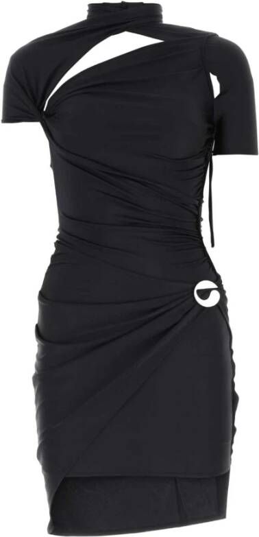 Coperni Zwart stretch nylon mini -jurk Zwart Dames