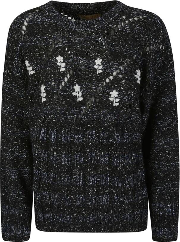 Cormio Oversized Geborduurde Trui Zwart Dames