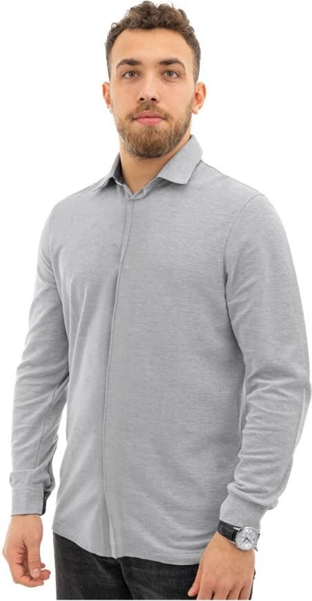 Corneliani Klassieke Lange Mouw Grijze Shirt Katoen Gray Heren - Foto 4