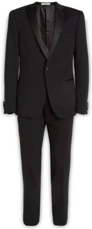 Corneliani Single Breasted Suits Zwart Heren