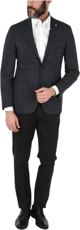 Corneliani 838Z57-9167428 jurk met één borsten in pure zwarte maagdwol Zwart Heren