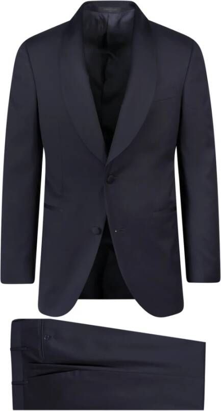 Corneliani Single Breasted Suits Blauw Heren