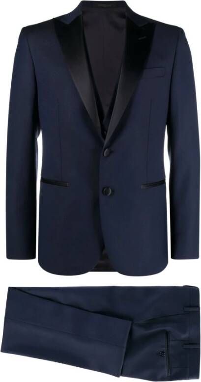 Corneliani Single Breasted Suits Blauw Heren