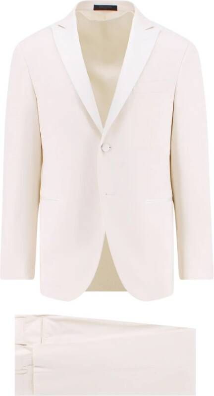 Corneliani Single Breasted Suits White Heren