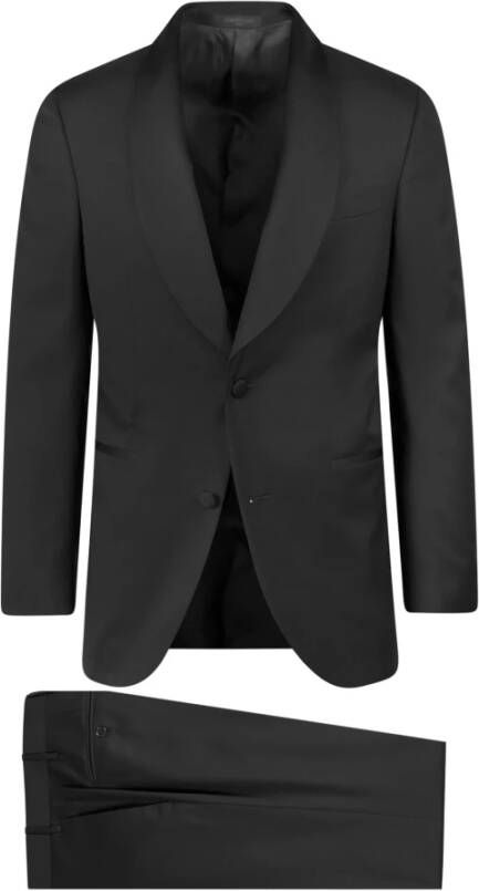 Corneliani Single Breasted Suits Zwart Heren