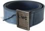 Costume National Blauw Leren Logo Gesp Riem Blue Dames - Thumbnail 1