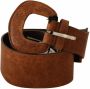 Costume National Elegante Bruine Leren Riem Mode Brown Unisex - Thumbnail 1