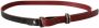 Costume National Zwart Rood Skinny Leren Logo Riem Black Unisex - Thumbnail 1