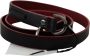 Costume National Zwart Rood Skinny Leren Logo Riem Black Unisex - Thumbnail 3