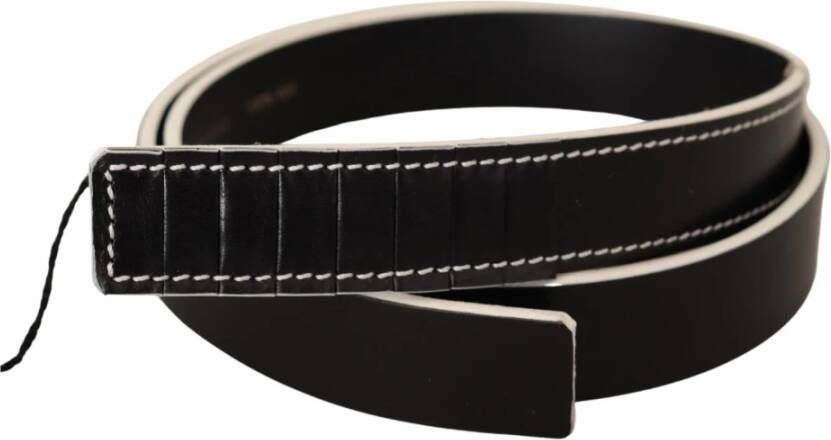 Costume National Elegante leren riem met witte accenten Black Dames