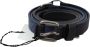 Costume National Zwart Blauw Leren Zilveren Logo Riem Black Unisex - Thumbnail 4