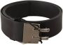 Costume National Black Leather Silver Buckle Waist Belt Zwart Dames - Thumbnail 1