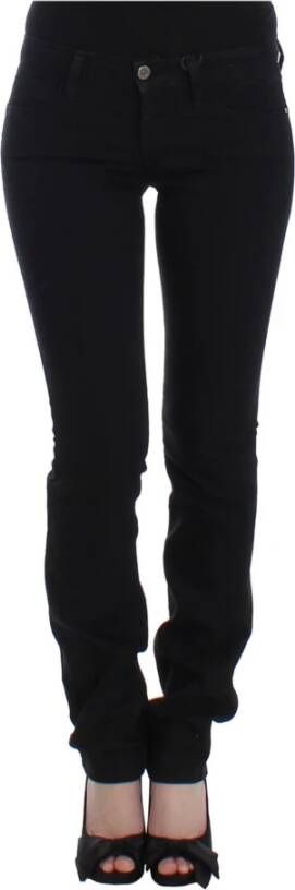 Costume National Zwarte Straight Leg Jeans met Logo Details Black Dames